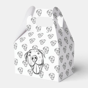 Caixinha De Lembrancinhas desenho pitbull simples amantes de cães preto bran