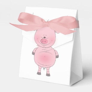 Caixinha De Lembrancinhas Desenhos animados cor-de-rosa bonitos do porco