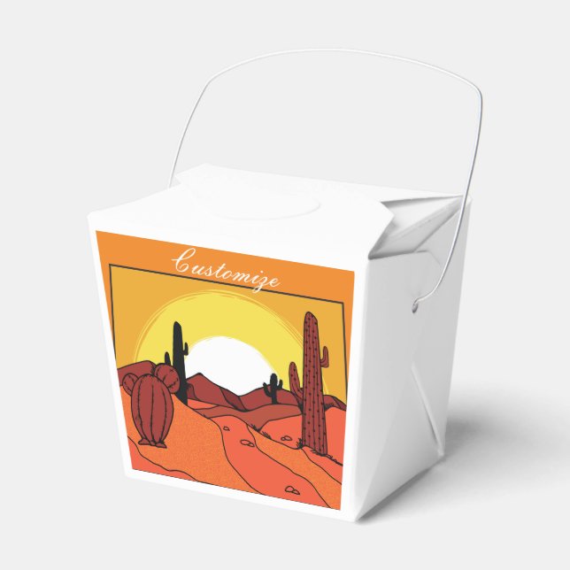 Caixinha De Lembrancinhas Desert Cactus Sunset Thunder_Cove (Frente)