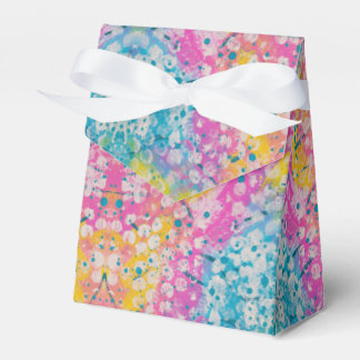 Caixinha De Lembrancinhas Design abstrato cor-de-rosa, azul e amarelo