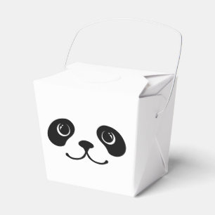 Caixinha De Lembrancinhas Design animal bonito da cara da panda preto e