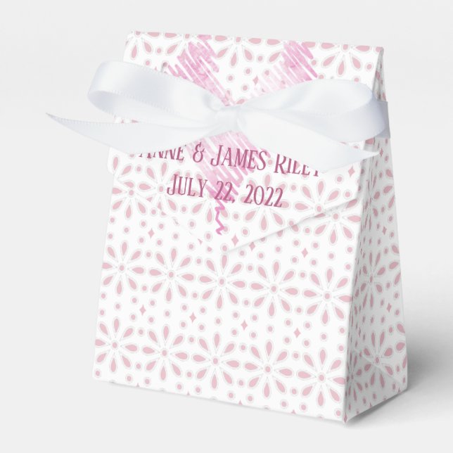 Caixinha De Lembrancinhas design de casamento branco com o coração (Frente)