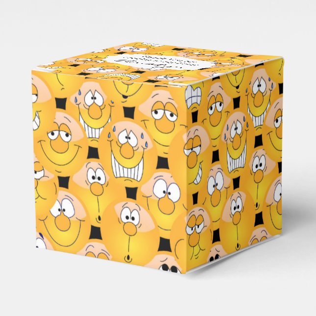 Caixinha De Lembrancinhas Design de Emoji de Rosto Amarelo 😉 (Frente)
