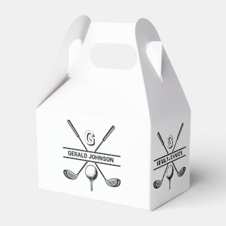 Caixinha De Lembrancinhas Design de Monograma de Golfe Elegante