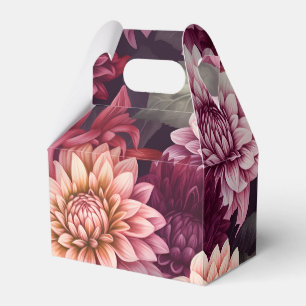 Caixinha De Lembrancinhas Design de Padrão de Dahlia Rosa-Vermelho-Cria