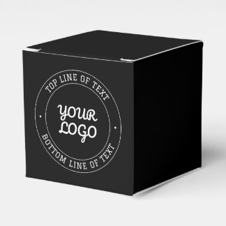 Caixinha De Lembrancinhas Design de Texto Editável c/Seu Logotipo | Preto e 