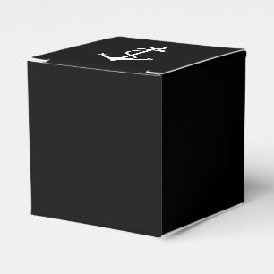 Caixinha De Lembrancinhas Design náutico preto e branco da âncora clássic