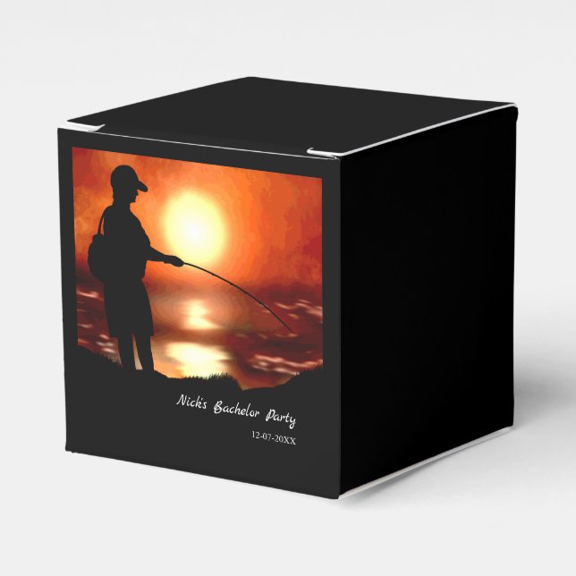 Caixinha De Lembrancinhas Despedida de solteiro de pesca Amante de pesca Par (Frente)