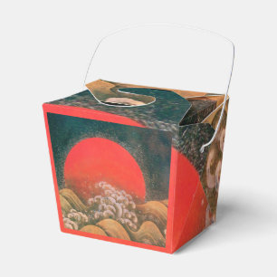 Caixinha De Lembrancinhas DEUSA DO SOL AMATERASU Vermelho Preto Marrom