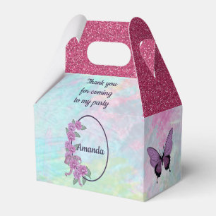 Caixinha De Lembrancinhas Dezesseis doces com ervilhas doces e borboletas