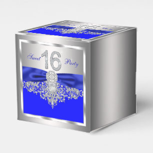 Caixinha De Lembrancinhas Diamante Azul Real Sweet 16