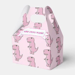 Caixinha De Lembrancinhas Dinossauro Rosa Desenho Azul Personalizado