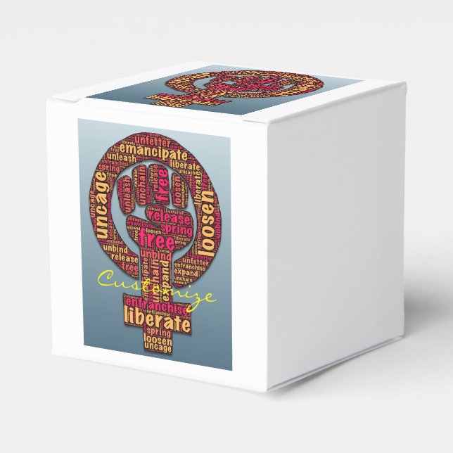 Caixinha De Lembrancinhas direitos das mulheres levantados primeiro Thunder_ (Frente)