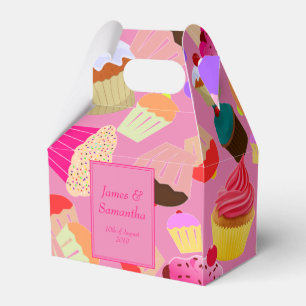 Caixinha De Lembrancinhas Divertimento, cupcake cor-de-rosa brilhante -