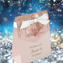 Caixinha De Lembrancinhas Doce 16 balões de gotejamento de rosa dourado obri