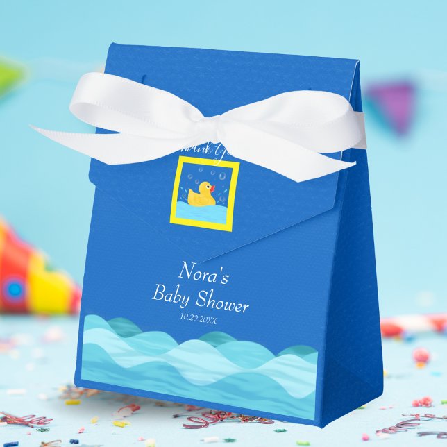 Caixinha De Lembrancinhas Doce Pato de Borracha Bolhas Chuveiro de Bebê (Celebrate with a gender-neutral baby shower featuring a delightful Rubber Ducky theme.)
