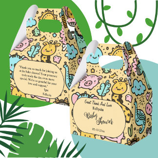 Caixinha De Lembrancinhas Dodores Animais Amarelos-Cons