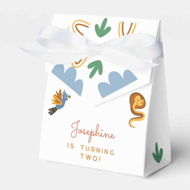 Caixinha De Lembrancinhas Dois animais selvagens do safari aniversário de cr (Frente)