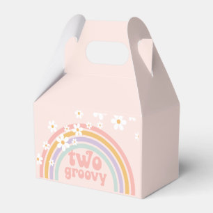 Caixinha De Lembrancinhas Dois Cotovelo Retro Arco-Íris Groovy Pastel com Vi