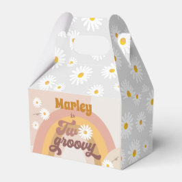 Caixinha De Lembrancinhas Dois Favor de Aniversário do Retro Hippie Daisy Gi