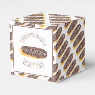 Caixinha De Lembrancinhas Donut de Aquarela Chocolate Desenhado à Mão Ecla
