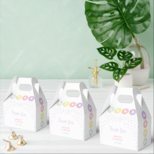 Caixinha De Lembrancinhas Donuts Doces Coloridos com Confeitos para Aniversá
