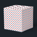 Caixinha De Lembrancinhas Dots<br><div class="desc">This gift favor box is shown in a red,  white and blue dots print.  
Choose from many styles,  customize this item or buy as is.




Licensed Print</div>