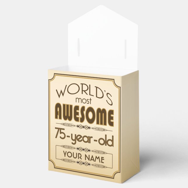 Caixinha De Lembrancinhas Dourada 75.ª Celebração de Aniversário do Mundo Me (Aberto)