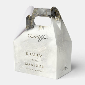 Caixinha De Lembrancinhas Dourado Casamento Islâmico com tinta Negra Moderna