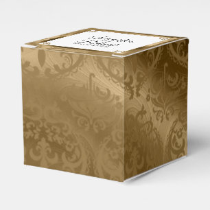Caixinha De Lembrancinhas Dourado Damask Silk Posh Wedh Box