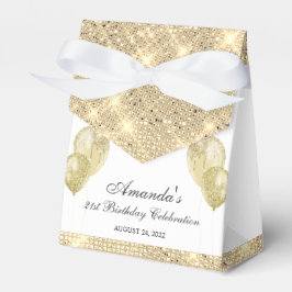 Caixinha De Lembrancinhas Dourado e Branco Glam Personalizável