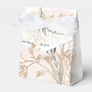 Caixinha De Lembrancinhas Dourado Eucalyptus Abstrato Greenery Funky