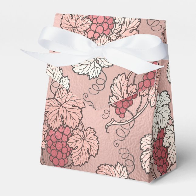 Caixinha De Lembrancinhas Dourado Rosa e Vinho Rosado Temático (Frente)