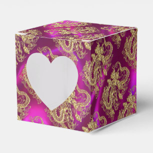 Caixinha De Lembrancinhas Dragão Dourado magenta Satin Impressão