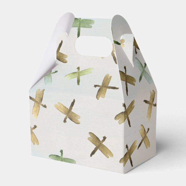 Caixinha De Lembrancinhas Dragões de Aquarela Dourados (Frente)