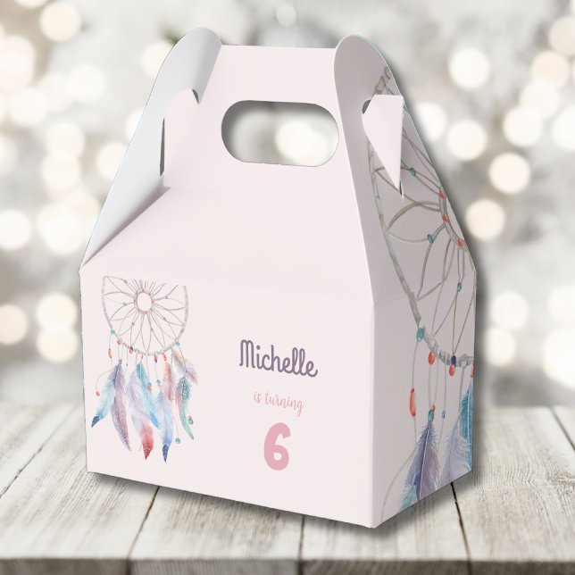 Caixinha De Lembrancinhas Dream Big Boho vibrante Dreamcatcher Aniversário (Criador carregado)