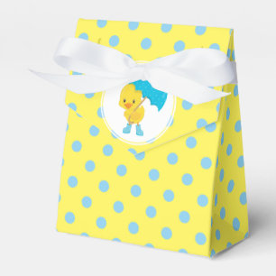 Caixinha De Lembrancinhas Ducky com guarda-chuva e bolinhas