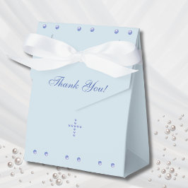 Caixinha De Lembrancinhas Dusty Blue Cross Christian Baptism