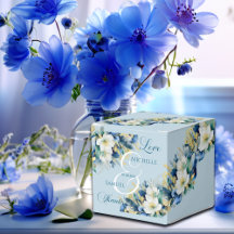 Dusty Blue Dourado Casamento Floral