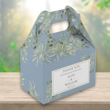 Dusty Blue Elegant Casamento Verde Obrigado