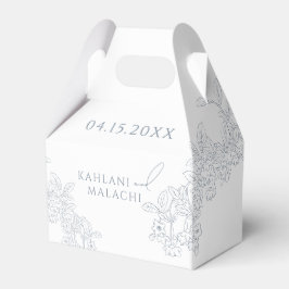 Caixinha De Lembrancinhas Dusty Blue Vintage Modern Wedn