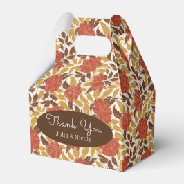 Caixinha De Lembrancinhas Dusty Brunt Orange Peony Flowers Casamento outono