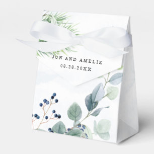 Caixinha De Lembrancinhas Dusty Marinho Eucalyptus Greenery Casamento Russo