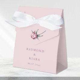 Caixinha De Lembrancinhas Dusty Pink Mauve Peony Casamento Mínimo