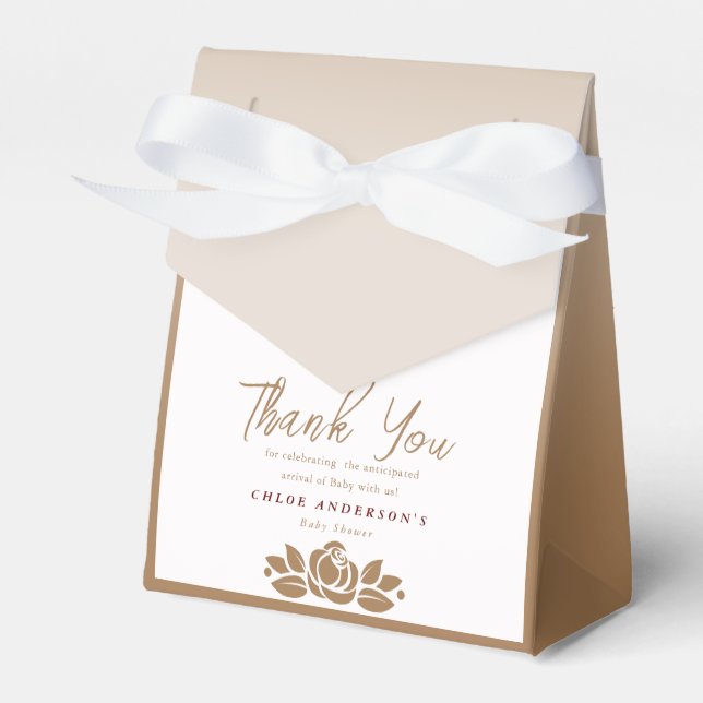 Caixinha De Lembrancinhas É Um Chá de fraldas Branco Dourado (Frente)