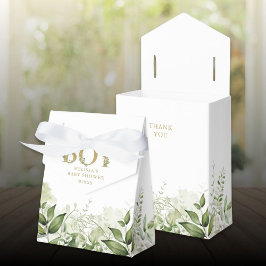 Caixinha De Lembrancinhas É Um Chá de fraldas Dourado De Folhagem De Menino 