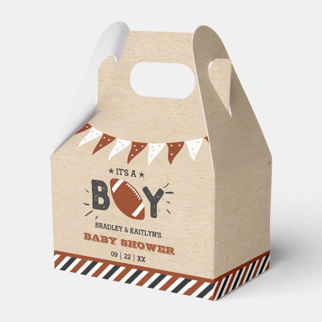 Caixinha De Lembrancinhas É um menino! Chá de fraldas de Futebol Themed Co-e (Frente)