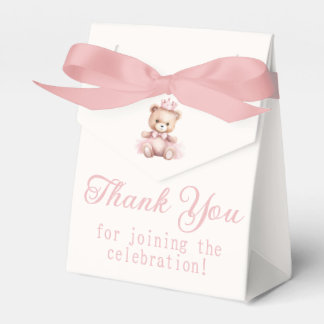 Caixinha De Lembrancinhas É uma Chá de fraldas de Urso Princesa Rosa