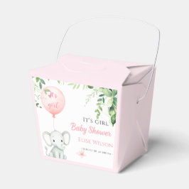 Caixinha De Lembrancinhas É uma garota! Pequeno elefante bonito com balão