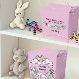 Caixinha De Lembrancinhas Easter Favor Box Retro Flower Power Bunny